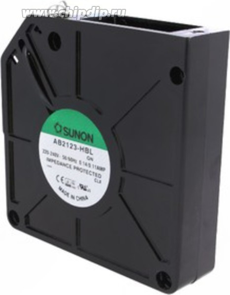 AB2123-HBL.GN, Вентилятор радиальный, 230В AC, 120x120x37мм, подшипник качения, 33,89куб.м/ч, 48дБА