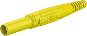 66.9196-24, Yellow Male Banana Plug, 4 mm Connector, Screw Termination, 32A, 1000V, Nickel Plating