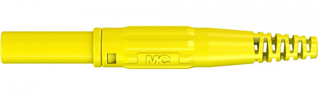66.9196-24, Yellow Male Banana Plug, 4 mm Connector, Screw Termination, 32A, 1000V, Nickel Plating