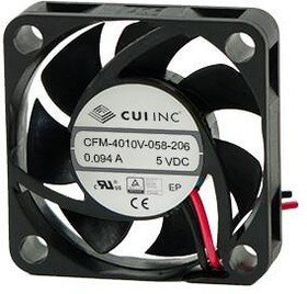 CFM-4020V-050-165, DC Fans 5Vdc 0.38W 6.3CFM DC Axial 40x40x20mm