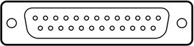184A025-192L001, Разъем D Sub, DB25, Standard, Штекер, Серия 184A, 25 контакт(-ов), DB, IDC / IDT