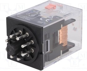 MKS2P-24AC, Реле: электромагнитное, DPDT, Uобмотки: 24ВAC, 10A/250ВAC, 10А