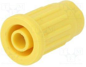 SEPB8518NI-GE, Гнездо, "банан" 4мм, 24А, 1кВ, желтый, на панель, на корпус, 28,1мм