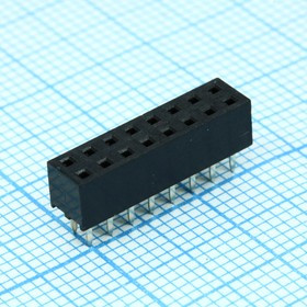 DS1026-06-2X8S8BV, (PBD2-16), Гнездо на плату 2мм 2х8 прямое монтаж в отверстие DS1026-06-2X8S8BV, (PBD2-16), Гнездо на плату 2мм 2х8 прямое монтаж в отверстие