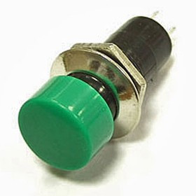 PBS-16B off-(on) зеленый, Кнопочный переключатель PBS-16B, OFF-ON, зелёный