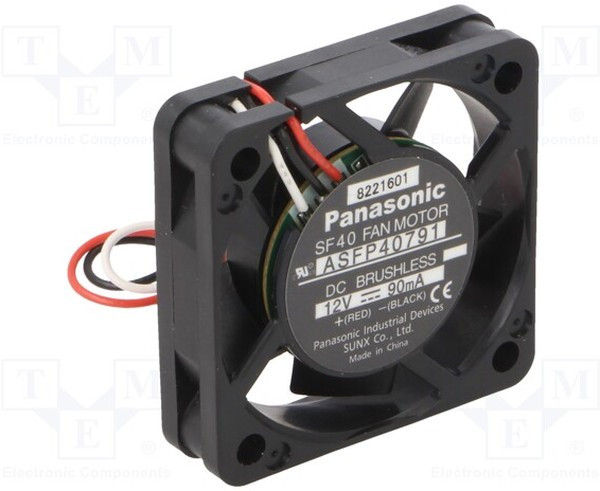 ASFP40791, Вентилятор: DC; осевой; 12ВDC; 40x40x10мм; 11,4куб.м/ч; 29,5дБА
