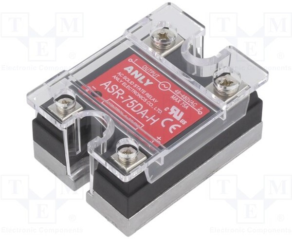 ASR-75DA-H, Реле: полупроводниковое, Uупр: 4-32ВDC, 75А, 48-480ВAC, Серия: ASR ASR-75DA-H, Реле: полупроводниковое, Uупр: 4-32ВDC, 75А, 48-480ВAC, Серия: ASR