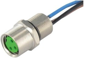 7000-08583-9690050, Circular DIN Connectors M8 female receptacle front mount incl. nut, wires PP 4x0,25 0,5m