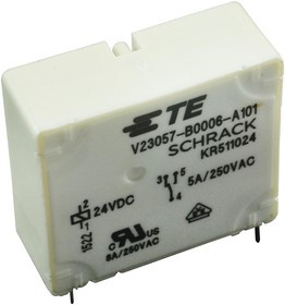 6-1393215-6, Реле питания, SPDT, 6 В DC, 8 А, V23057, Сквозное Отверстие