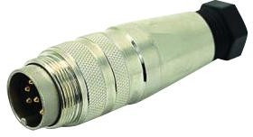 C091-11H004-000-2, Circular DIN Connectors MALE CABLE CONNECTOR 4 WAY