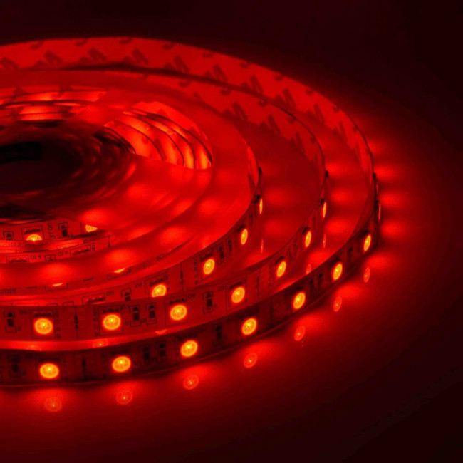 38BL(5050- 60LED-IP20-RGB), Лента светодиодная, RGB, 12В, 7.2Вт/м, 30SMD(5050)/м, IP20, 10мм, цена за катушку 5м