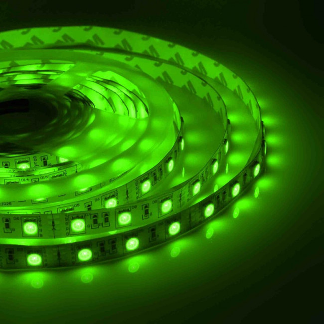 38BL(5050- 60LED-IP20-RGB), Лента светодиодная, RGB, 12В, 7.2Вт/м, 30SMD(5050)/м, IP20, 10мм, цена за катушку 5м