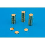 Неодимовый магнит диск 10х1.5 мм, золотой