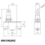 MN1MUM3, Микропереключатель 10А 250VAC с плунжером