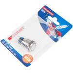 06-0369-B, Кнопка антивандальная ø19 250В Б/Фикс (5с) (ON)-OFF/(OFF)-ON синяя (A19-C1) (в упак. 1шт.