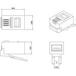 Коннектор Hyperline PLUG-4P4C-P-C2-100 (упак.:100шт) 100м прозрачный