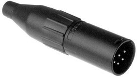AC6AMB-AU, XLR Connectors 6 Pole XLR Male Cable Connector Gold Plated Machined Contacts Black Finish