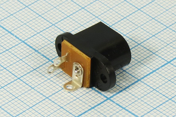 Гнездо питания с фланцем DC 2.5D5.5, на панель, 3 контакта, выключатель ON-OFF, DJK-01B; №1388 гн пит DC 2,5D5,5\3C\ON-OFF\ пан\флан\DJK-01B