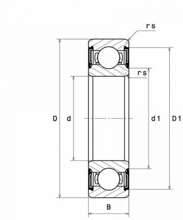 Радиальный шарикоподшипник 607-2RS Радиальный шарикоподшипник 607-2RS