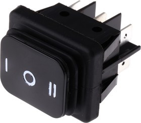 B4MASK19C1129000, DPDT, On-Off-On Rocker Switch Panel Mount