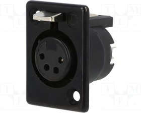 710-0400, Гнездо; XLR; "мама"; PIN: 4; прямой; пайка; Контакты: фосфор-бронза