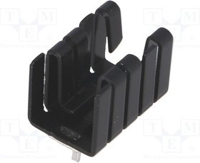 FK33, Радиатор: прессованный, TO220, черный, L: 19мм, W: 12,7мм, H: 12,7мм