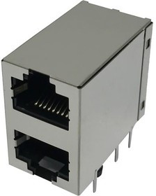 A00-216-272-450, Modular Connectors / Ethernet Connectors 2 PORT RT ANGLE DUAL ROW GOLD FLASH