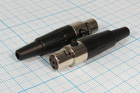 Гнездо микрофонное miniXLR\4P\каб\ B8,5\MC981-4P; №2829 гн мик miniXLR\4P\каб\ B8,5\\MC981-4P