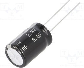BRP002R8L805FC, Суперконденсатор, THT, 8Ф, 2,8ВDC, ±20%, d12,5x20мм, 50мОм