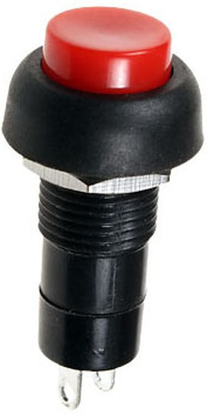 PB-10BR1-G, Кнопка без фиксации на замыкание 0.5А 250В круглая М10 -красный-