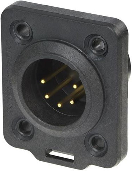NC5MDX-TOP, XLR Connectors 5P M Panel Mnt Rcpt Nickel/Gold TOP