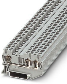 Клемма проходная ST 2,5-TWIN /5,2mm, пружинная, 3 присоед., 2,5(max 4)mm2, 24A, 800V, серая Клемма проходная ST 2,5-TWIN /5,2mm, пружинная, 3 присоед., 2,5(max 4)mm2, 24A, 800V, серая