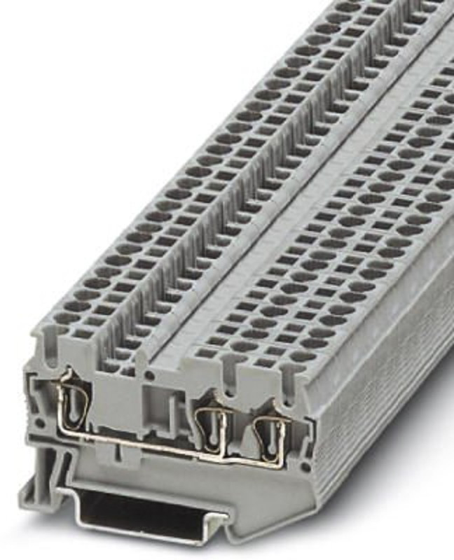Клемма проходная ST 2,5-TWIN /5,2mm, пружинная, 3 присоед., 2,5(max 4)mm2, 24A, 800V, серая Клемма проходная ST 2,5-TWIN /5,2mm, пружинная, 3 присоед., 2,5(max 4)mm2, 24A, 800V, серая