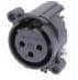 NC3FAAH2-0, XLR Connectors 3P FEMALE HORIZ NO LATCH