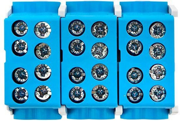 Клемма распределительная КСР с двойным винтом 2х25/2х16 син. PROxima EKF ksr-2.25-2.16-blue