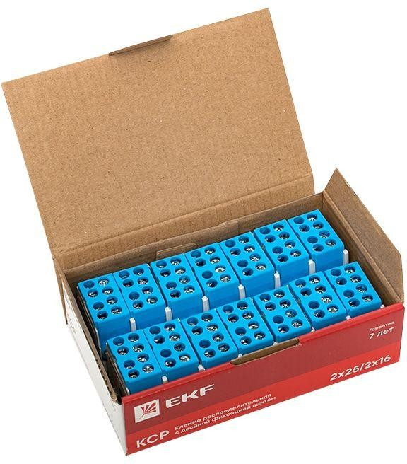 Клемма распределительная КСР с двойным винтом 2х25/2х16 син. PROxima EKF ksr-2.25-2.16-blue