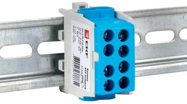 Клемма распределительная КСР с двойным винтом 2х25/2х16 син. PROxima EKF ksr-2.25-2.16-blue