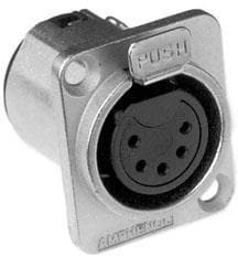 AC5FDZ BULK, XLR Connectors 5 Pole XLR Female Chassis Mount D Type Machined Contacts Nickel Finish