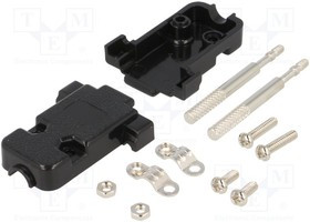 CCOV09-SCL-BK, Корпус: для разъемов D-Sub, D-Sub 9pin, D-Sub HD 15pin, прямой