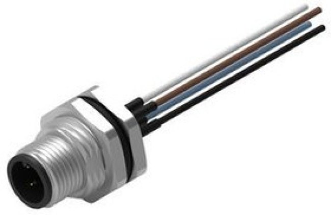 643452100605, Circular Connector, M12, Plug, Straight, Poles - 5, Wire, Panel Mount
