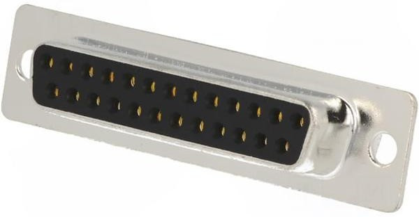 DM25-SS, Разъем D-Sub; PIN: 25; вилка; "мама"; на провод; пайка; Цвет: черный