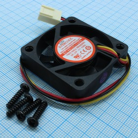 EC4010L12BA, (40*40*10 12V 3pin), Вентилятор 12В, 40х40х10мм, подшипник качения, 4500 об/мин 19 дБ 3 вывода