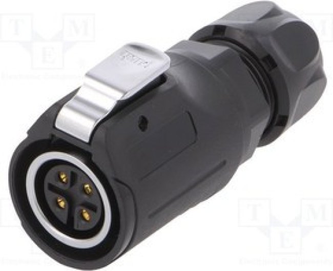 MRDBN04M17000, Вилка, Разъем: круглый, MRD, PIN: 4, gold flash, 10А, пайка, "мама"