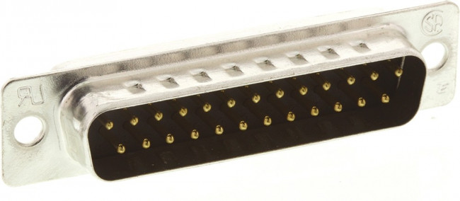 5-747912-2, Разъем D-Sub 25 контактов шаг 1.38мм монтаж на кабель 25 терминалов 1 порт лоток