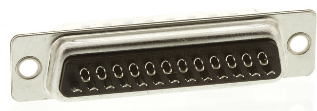 5-747912-2, Разъем D-Sub 25 контактов шаг 1.38мм монтаж на кабель 25 терминалов 1 порт лоток