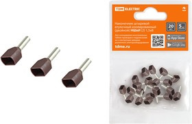 Наконечник штыревой втулочный изолированный (двойной) НШвИ (2) 1,5х8 (20шт) TDM