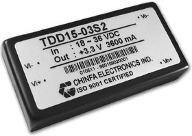 TDD15-12S2, DC/DC преобразователь, 15Вт, вход 18-36В, выход 12В/1.25A
