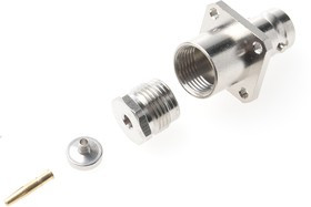 R141254000W, jack Flange Mount BNC Connector, 50, Clamp Termination, Straight Body R141254000W, jack Flange Mount BNC Connector, 50, Clamp Termination, Straight Body