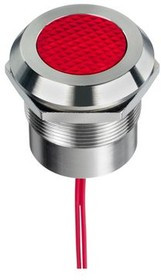 Q25Y5SXXR1AE, LED Indicator Q25 Series, Wire Lead, Fixed, Red, AC / DC, 24V