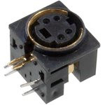 1-480G, разъем mini DIN 4 контакта (s-vhs) гнездо пластик на плату, позол.